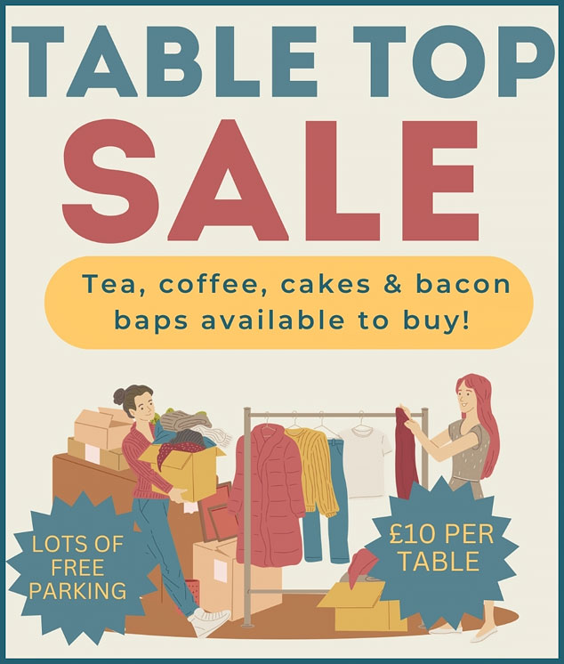 Tabletop Sale in Brampton Bryan Parish Hall